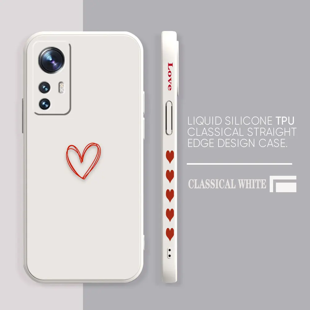 thumbnail image 1 of Case For Xiaomi 13 12 12S 11 11T 10 10S 9 9SE 8 8SE Pro Ultra Lite Colour Simple Liquid Silicone Case Simple Lover Line Art, 1 of 5