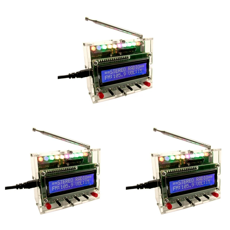 hot-3x-diy-dc-5v-digital-radio-kit-parts-tda5807-51-single-chip-fm-digital-sound-machine-stc89c52-chip-87mhz-108mhz