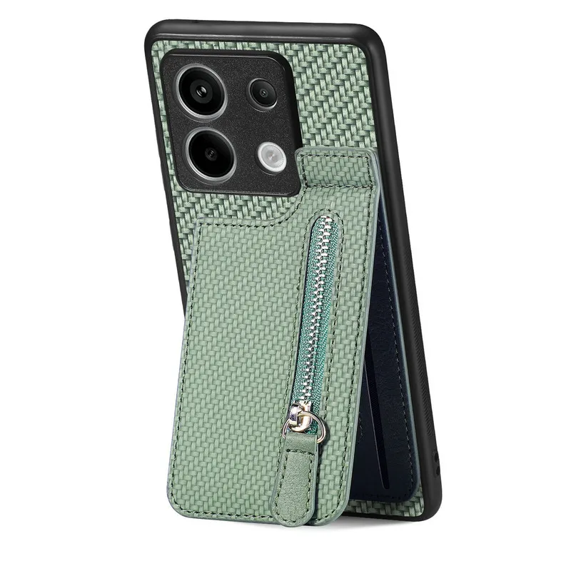 Luxury Leather Card Holder Back Cover with Zipper Wallet
