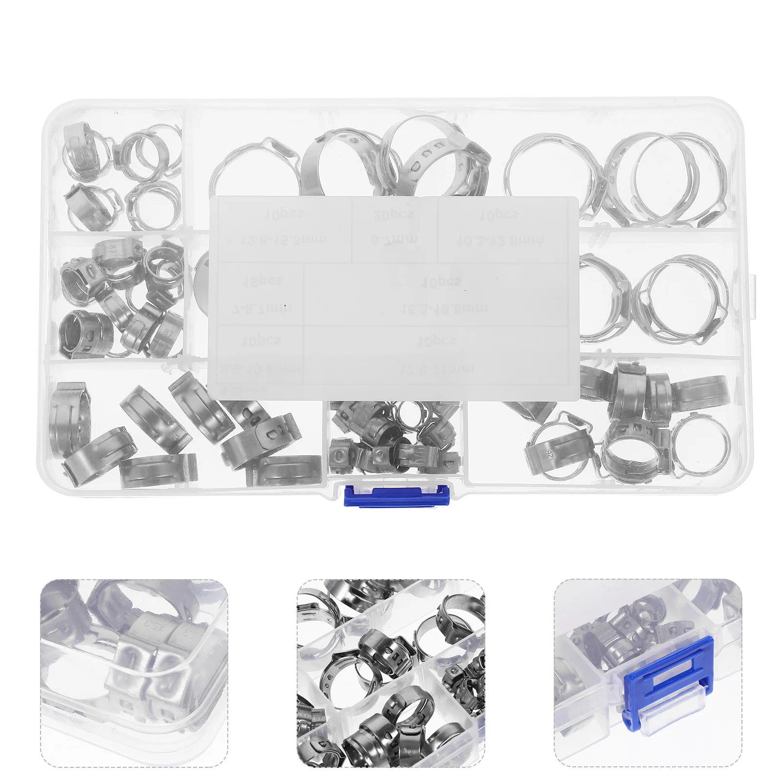 

Hose Clamp Crimp Pinch Fitting Tools Fixed Clamps Cinch Rings Kit for Stainless Steel Assortment Combination