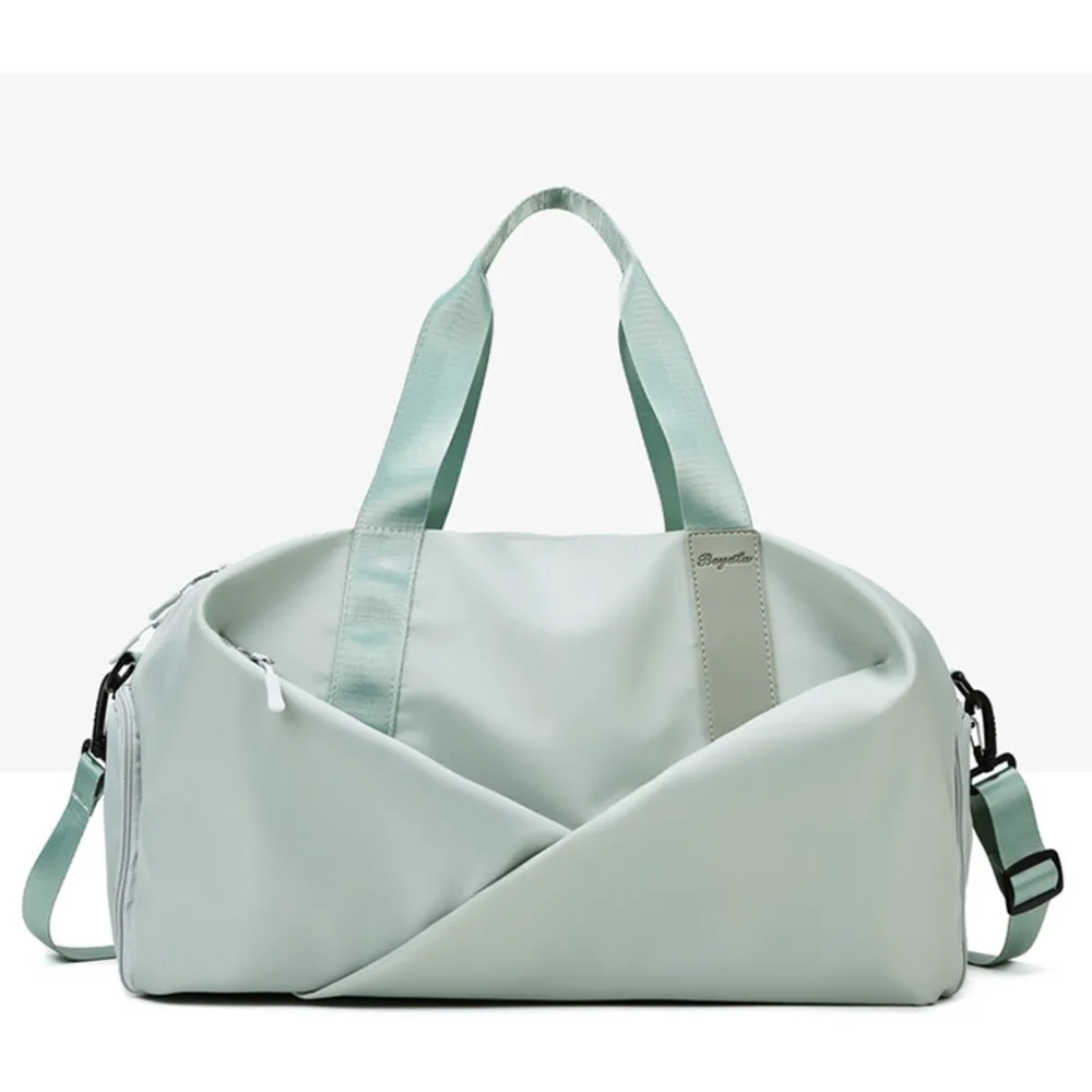 Scomparto per scarpe indipendente stampato da donna fitness, borsa da nuoto con separazione asciutto e bagnato per yoga, borsa da viaggio impermeabile_voghion.com