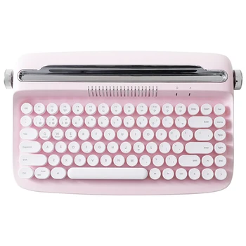 YUNZII ACTTO B303 Retro Wireless Typewriter Aesthetic Keyboard, Vintage Style Bluetooth Keyboard with Integrated Stand for Multi 1