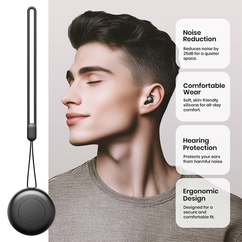 Silicone Ear Plugs for Sleeping 25dB Noise Cancelling