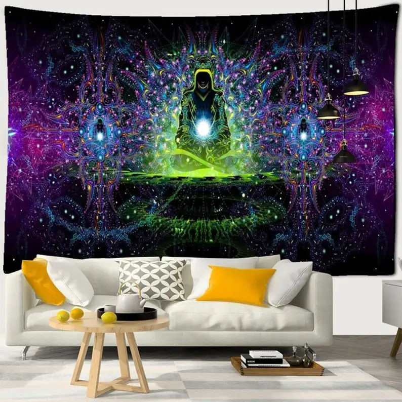 

Psychedelic Meditation Tapestry Beautiful Yoga Tapestry Wall Hanging Mandala Tapestries Home Dormitory Room Bedroom Dorm