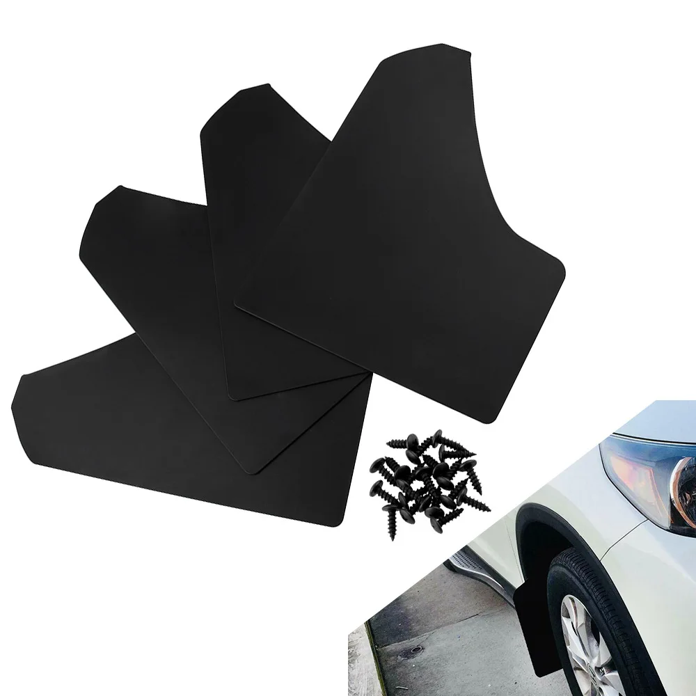 

4 Pack Car Mud Flaps Universal Fit Flexible Splash Guards Mudguards Mudflaps Fender With 20 Pieces Screws Fastener Exterior Part