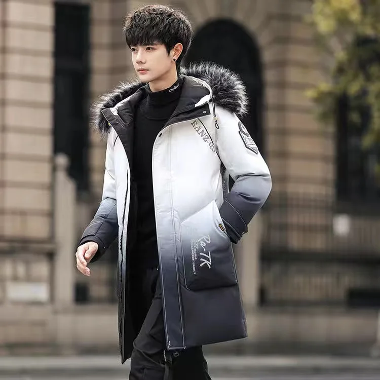 Down Jacket Fur Collar Men's Streetwear 