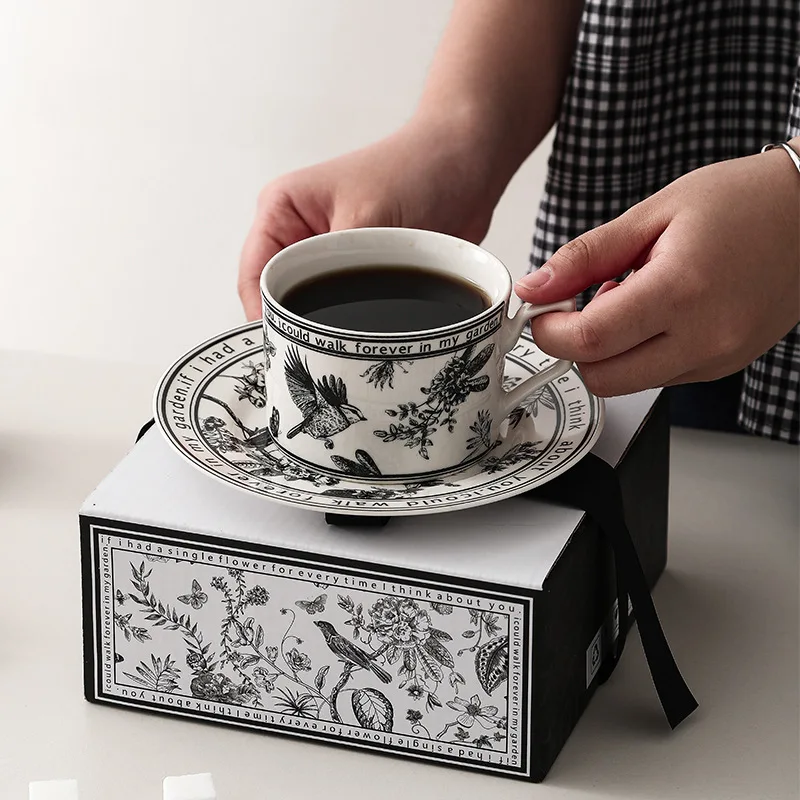 Pinellia Retro Pottery Tea Cups and Saucers