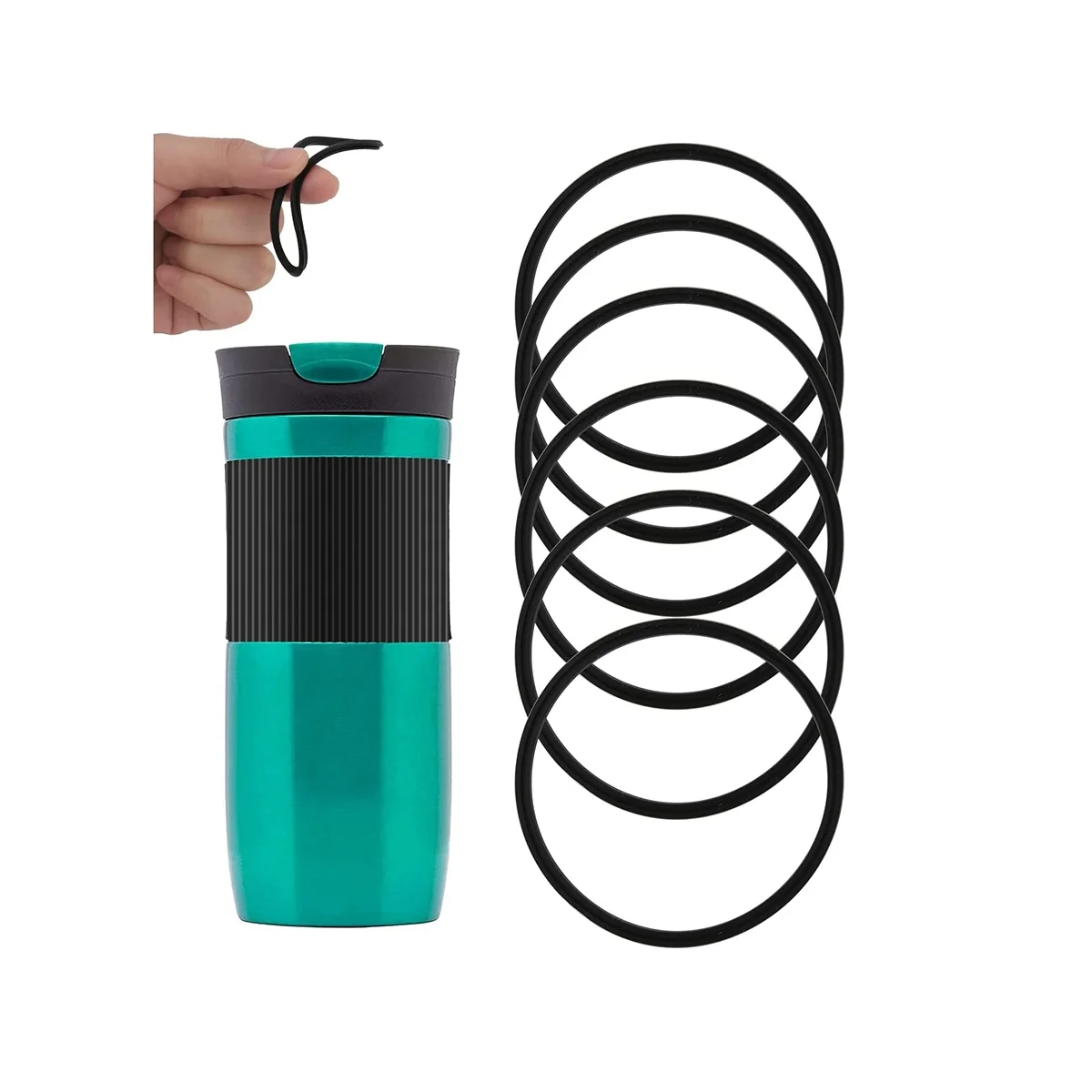 

10Pcs Replacement Rubber Lid Seals Compatible 16&20Oz Leak-Proof Rubber Seals Lid Gaskets Replacement for Contigo Mugs