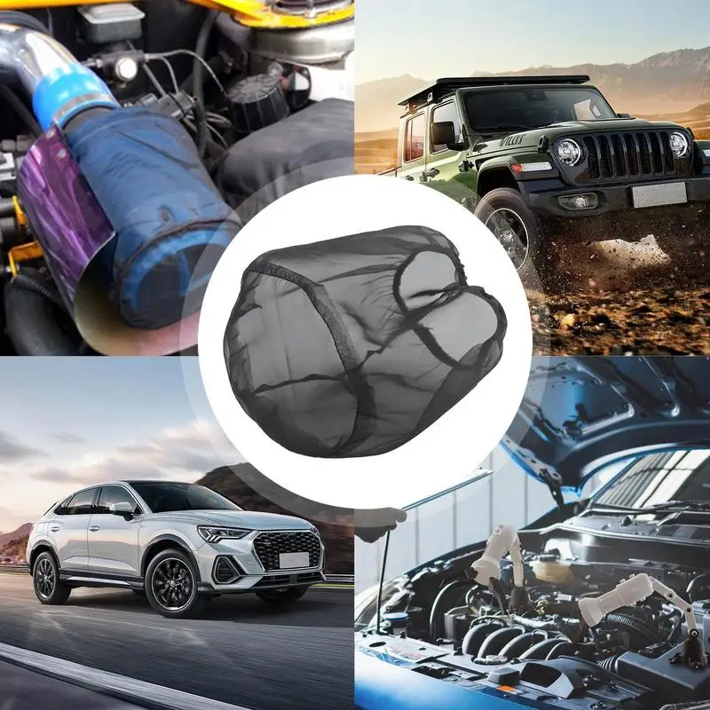 High Flow Air Intake Filter Waterproof Washable Oilproof Dustproof Filter Wrap Detachable Dust Cover Car Accessories For Pickups