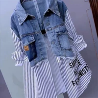 New Splicing Denim Jacket Women Spring Autumn Korean Fashion Denim Shirt Ladies Tops Casual Jean Coat Female Windbreaker - Image 2