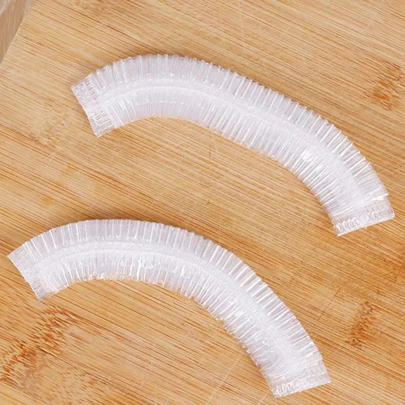 Description Picture 3 of item100pcs Disposable Food Cover Plastic Wrap Elastic Food Lids For Fruit Bowls Cups Caps Storage Kitchen Fresh Keeping Saver Bag
