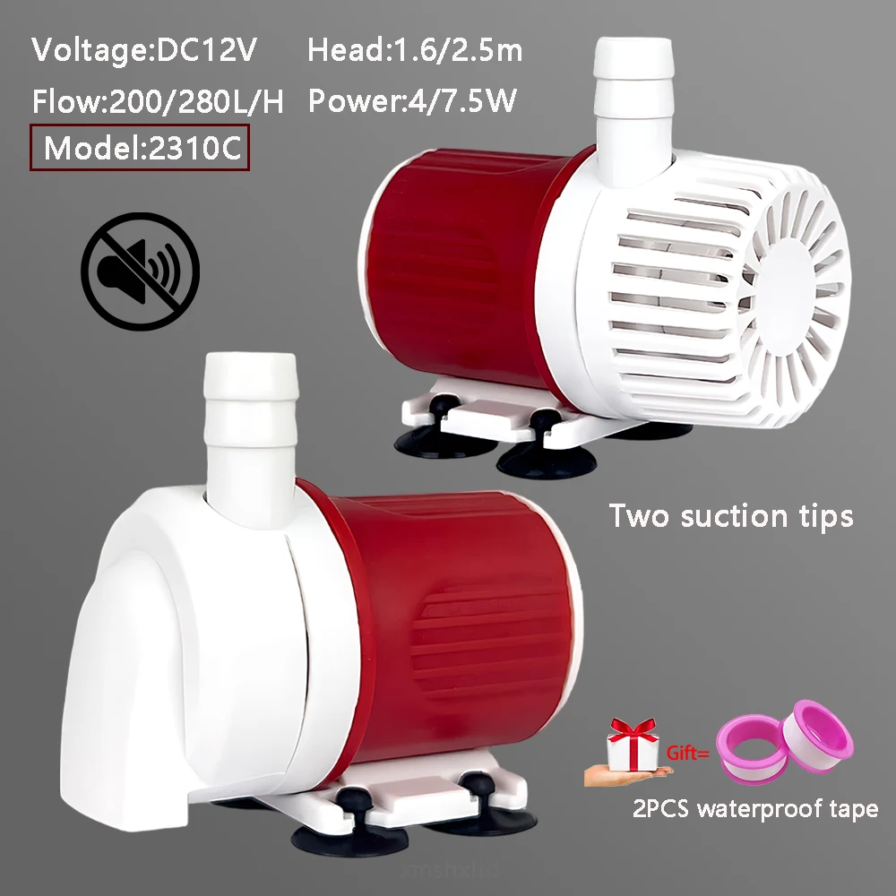 มอเตอร์ไร้แปรงถ่านเงียบ DC12V 200/280 ลิตร/ชม. ปั๊มน้ำแบบจุ่มเพิ่มแรงดัน  ระยะส่งสูงสุด 1.6/2.5 เมตร ปั๊มน้ำสำหรับสวน 1