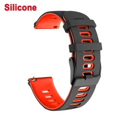 Elegant Leather Silicone Hybrid Watch Bracelet Strap - Premium Quality Watchband Accessory - Amazfit GTR 2 (Black red)