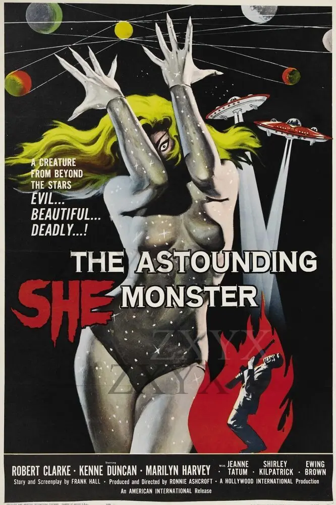 

Vintage Science Fiction Horror Movie Poster The Astounding She Monster