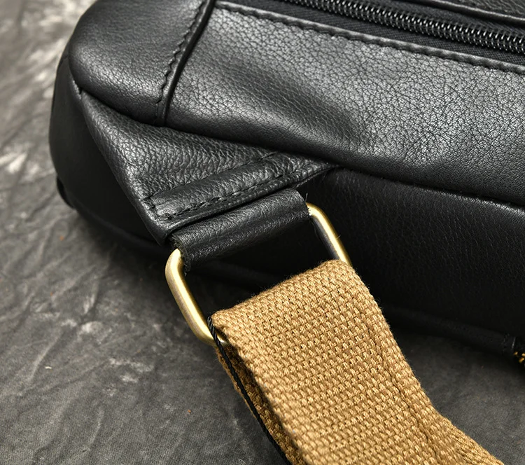 LUOKIR Herren-Umhängetasche aus echtem Leder, kleiner Umhängetasche aus Rindsleder für Damen, großes Fassungsvermögen von Oilskin Bolsos Para Hombre. – Detail 8