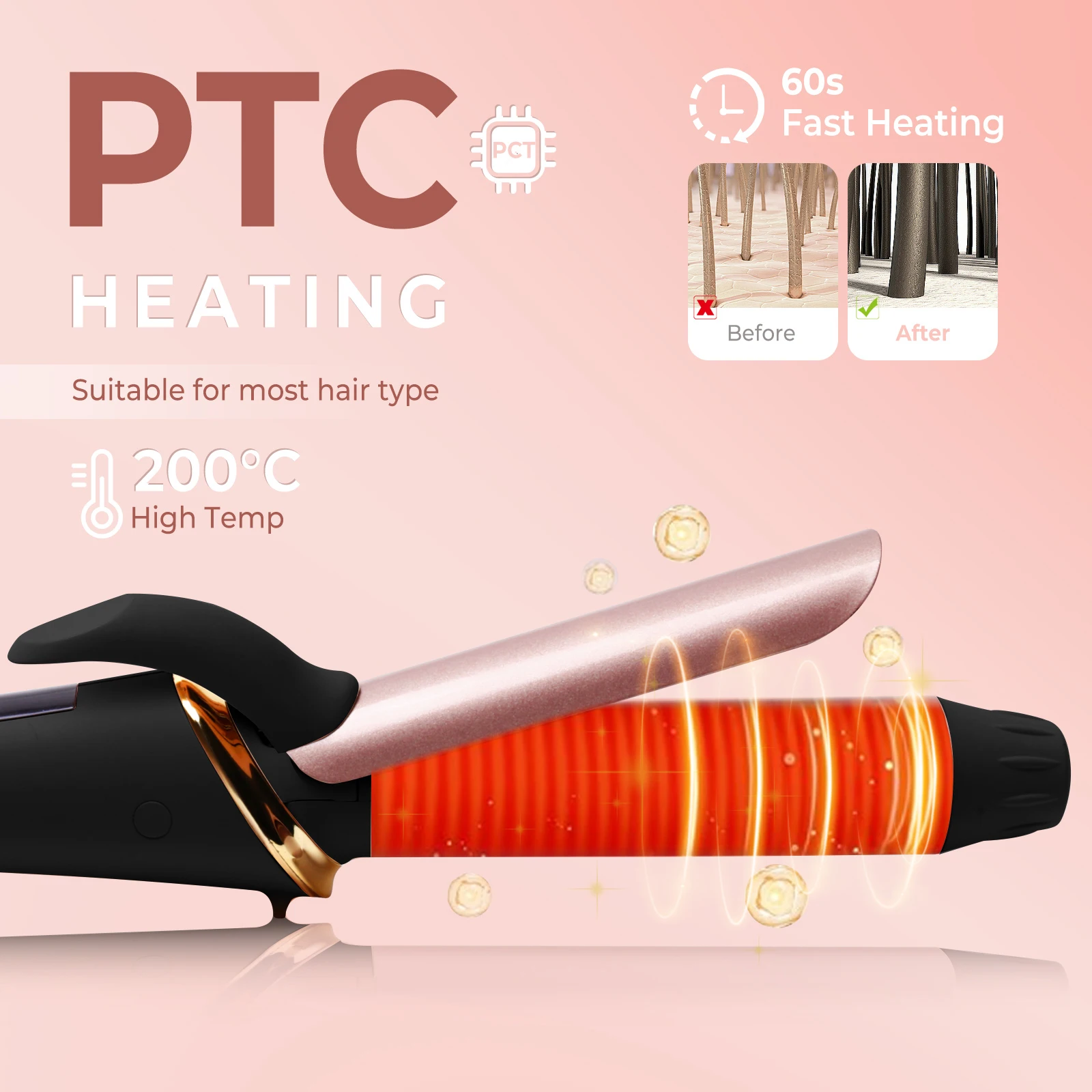 Ceramic Mini Hair Curler 25mm Travel Curling Iron Dual Voltage Curling Wand Small Hair iron Styler Curly Products hair curler,hair iron