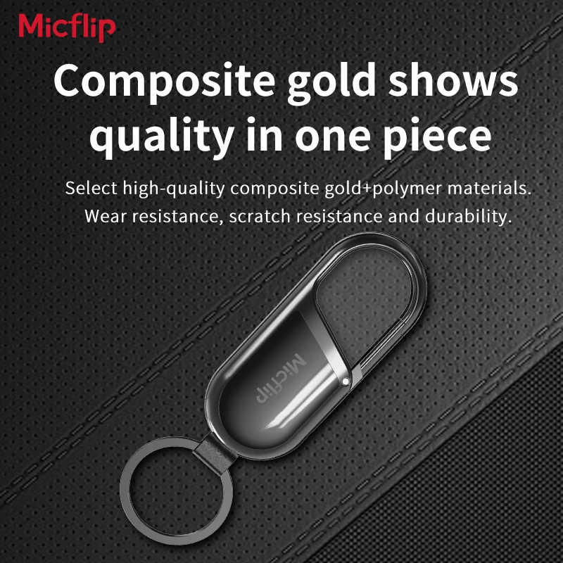 Micflip Smart Carabiner key chain Keyring with Find My tracker to attach Car key chain fob for Apple ios