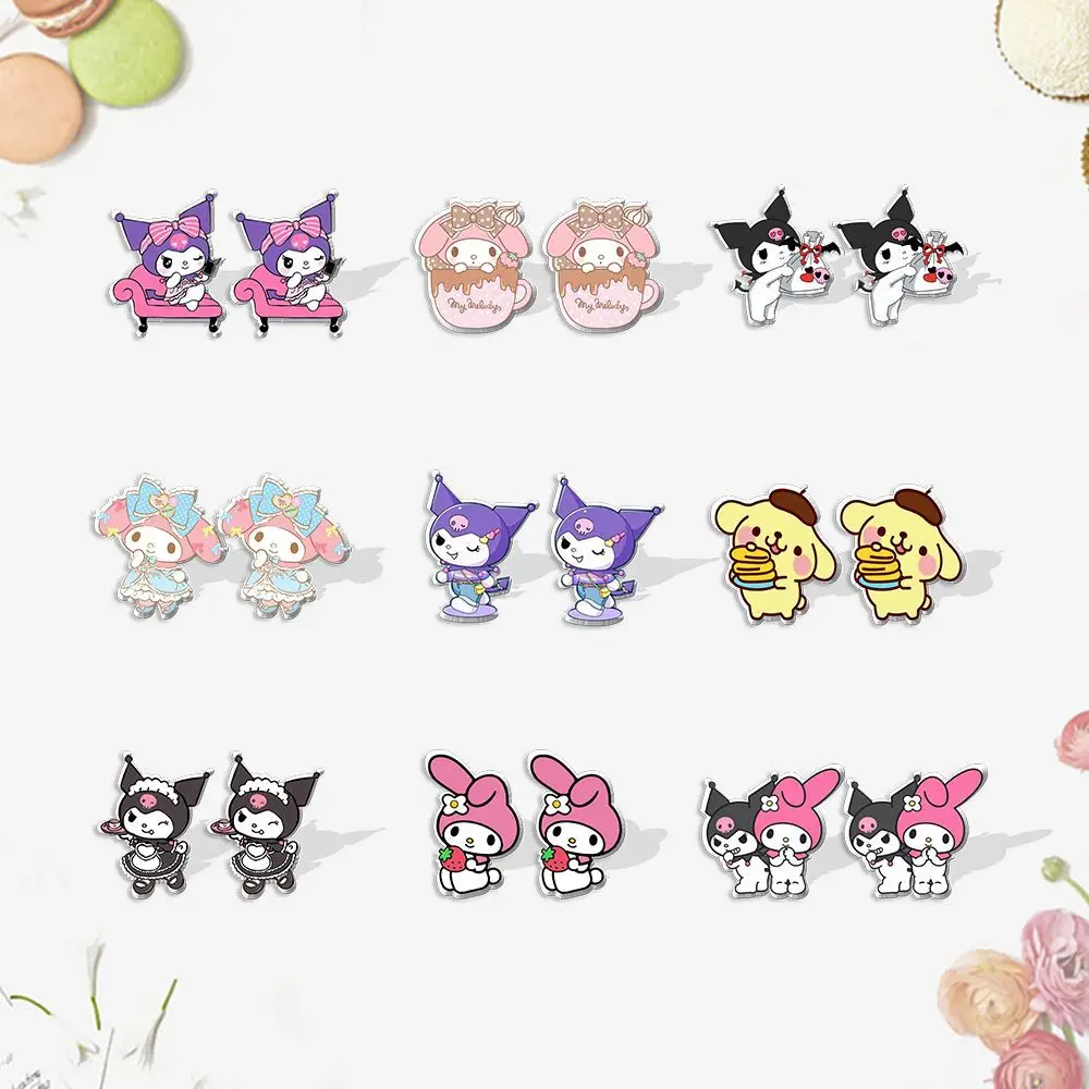 

Cute Sanrio Cinnamoroll Kuromi My Melody Resin Acrylic Earrings Diy Handmade Resin Earrings Girl Birthday Gift