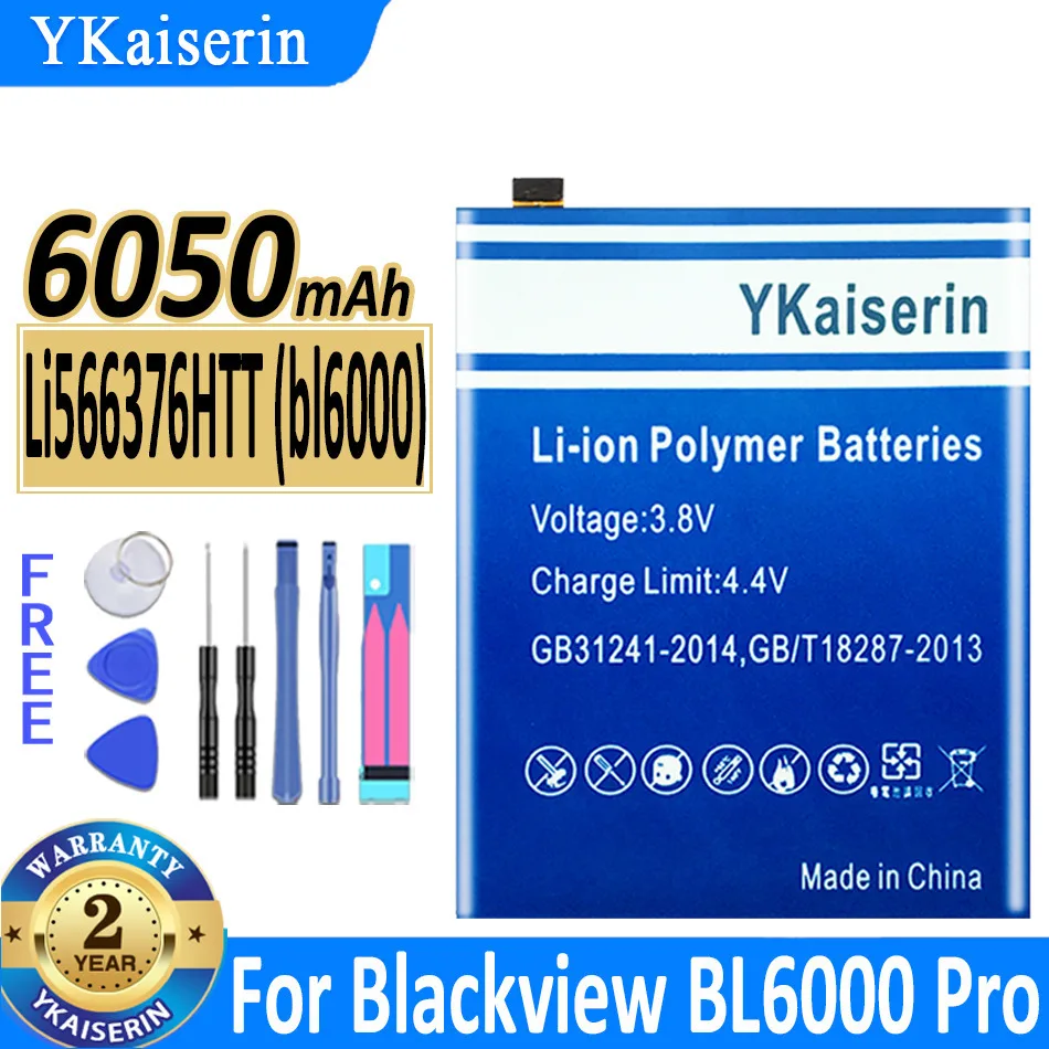 

Сменный аккумулятор ykaisсеребрин 6050 мАч Li566376HTT (bl6000) для Blackview BL6000 Pro BL6000Pro Bateria