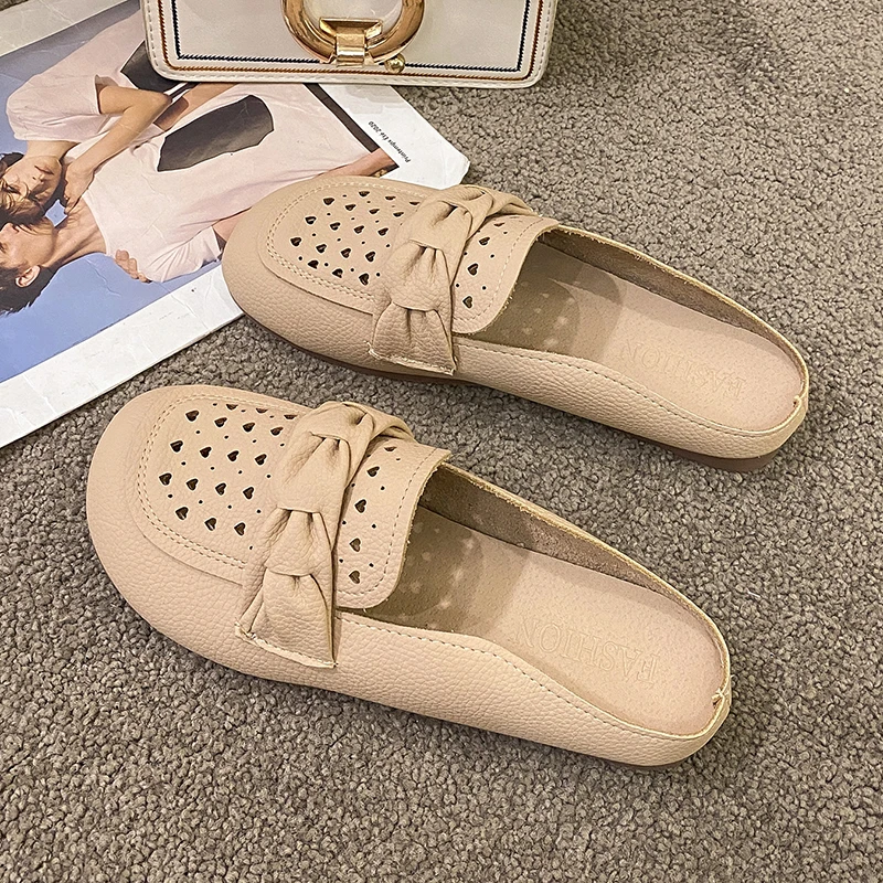 

Летняя женская обувь, кожаная повседневная обувь, Корейская версия, дышащая и удобная женская обувь на плоской подошве