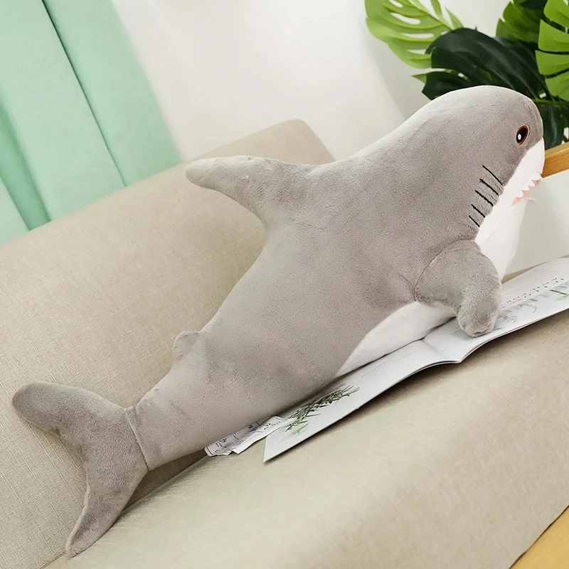140cm Giant Shark Plush Toy Soft Stuffed Speelgoed Animal Reading