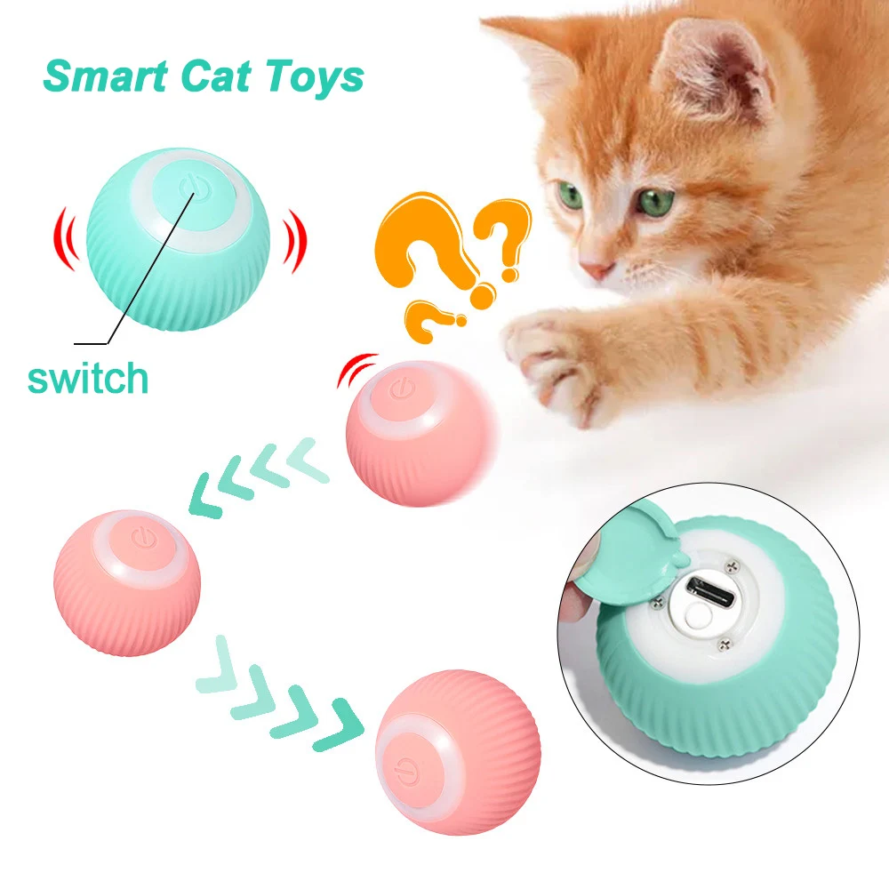 

Smart Cat Toys Automatic Rolling Ball Electric Cat Toys Interactive For Cats Training Self-moving Kitten Toys Pet Accessories
