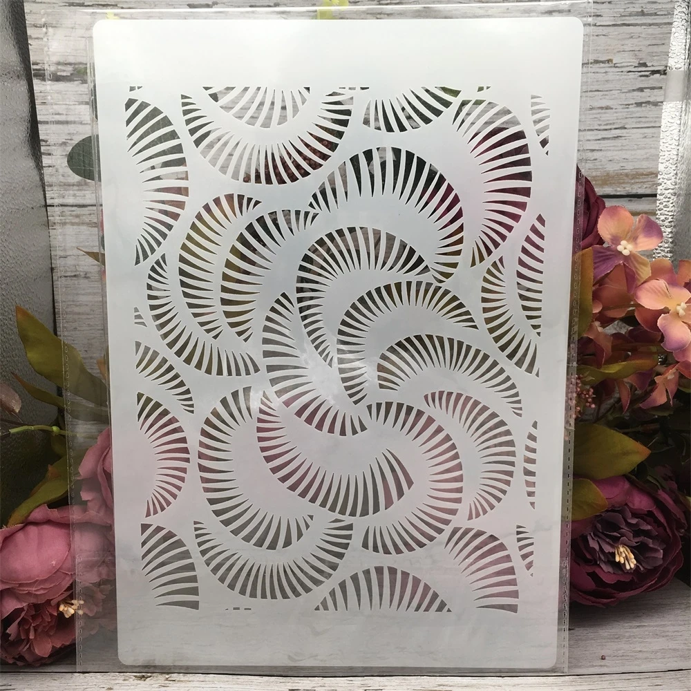 A4 Leaves Texture Decorative Stencil for DIY Projects and Wall Art