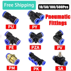 Air Pneumatic Fittings PU PV PY PE PM PZA PK SA  4mm 6mm 8mm 10mm 12mm Plastic Fitting Hose Quick Couplings Pipe Connectors