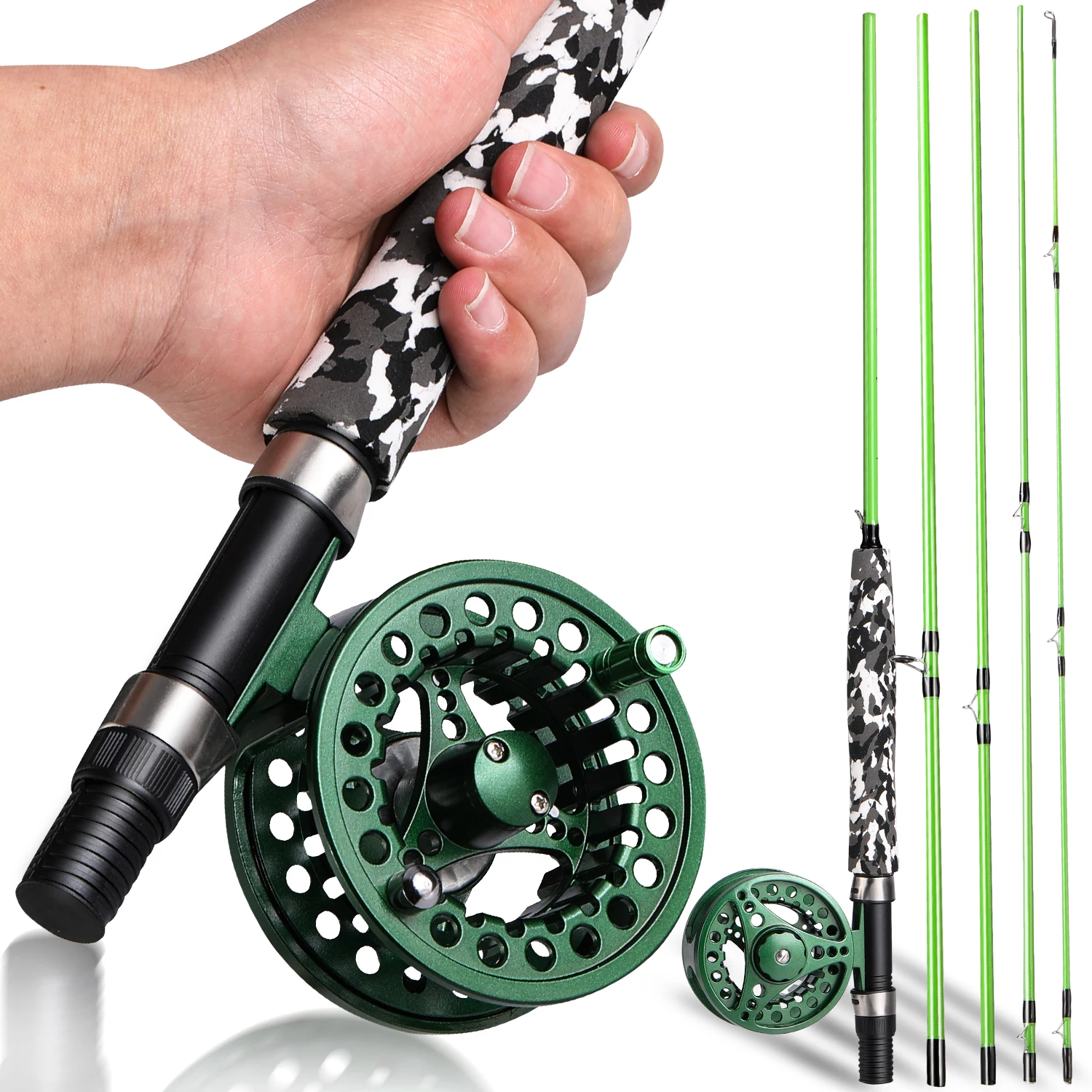 Goture Fly Fishing Rod Combo 5/6 7/8 CNC Machined Fly Reel Carbon Fiber Rod  2.74M & Fly Line&Tackle Box Triangle Tube