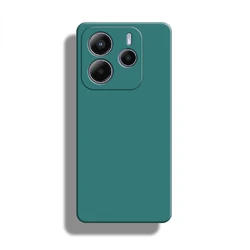 Original Liquid Silicone Shockproof Bumper Case - Durable Rubber Cover for Note 14 4G Europe (BlackGreen)