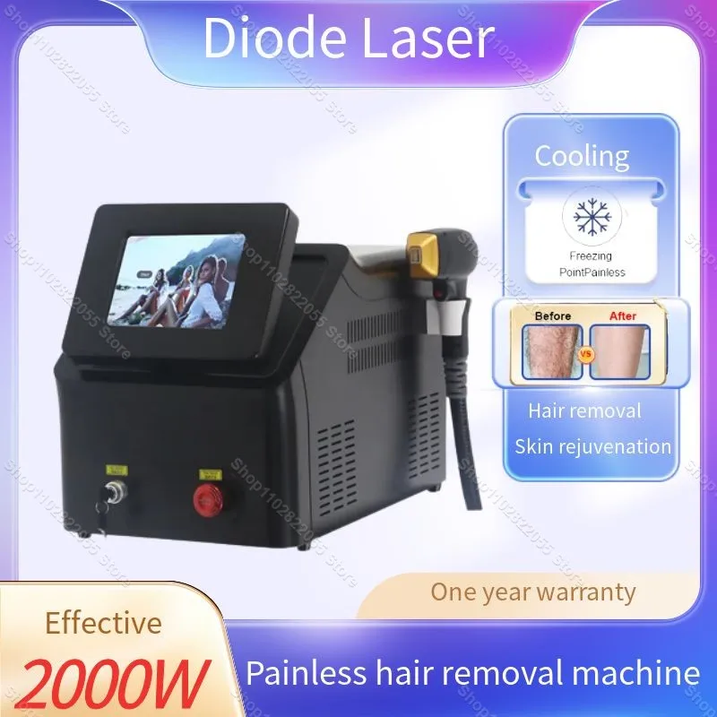 Diode Laser Freezing Point Painless Hair Removal 2000W 755 808 1064nm Three Wavelength Suitable For Home And Beauty Salons