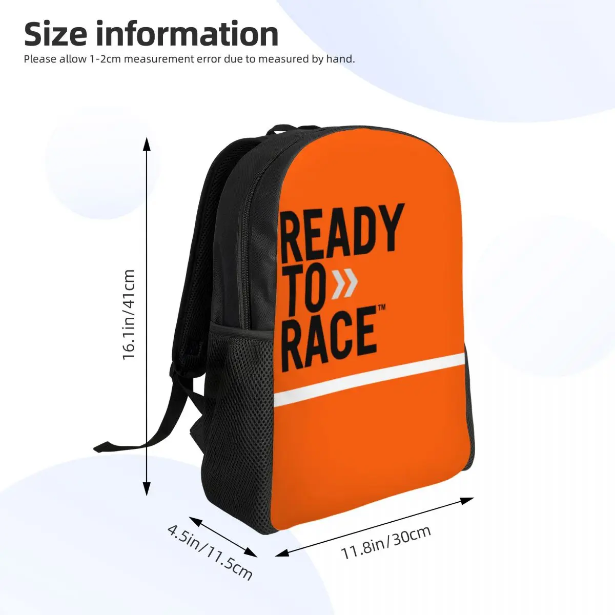 Ready To Race Logo Backpacks for Women Men Waterproof School College Motorcycle Rider Racing Sport Bag Printing Bookbags