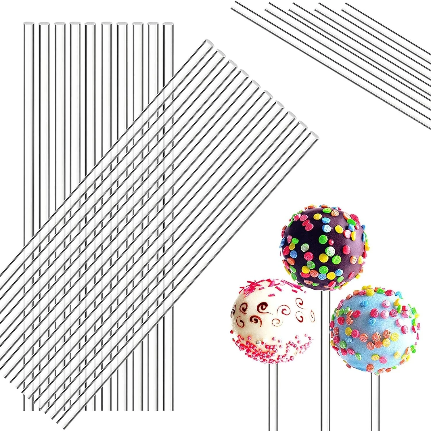 Acryl Lutscher Sticks Cake Pops Sticks Candy Treat Sticks für Halloween Weihnachten Cupcake Topper Schokoladen keks Dessert ﻿