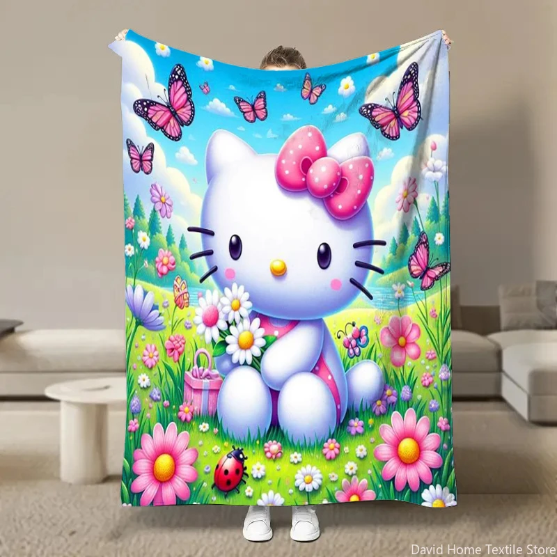 10 Styles Sanrio Hello Kitty Throw Flannel Fluffy Blanket Soft Quilt Thicken Plush Blanket Cartoon Sofa Blanket Child Adult Gift 6