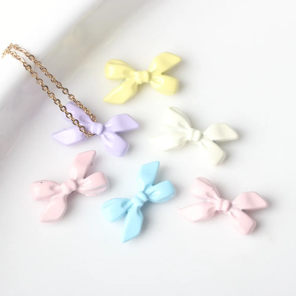 

10Pcs/pack Simple Alloy Colored Spray Painted Bow Knot Loose Beads DIY Bracelets Necklaces Jewelry Accessories