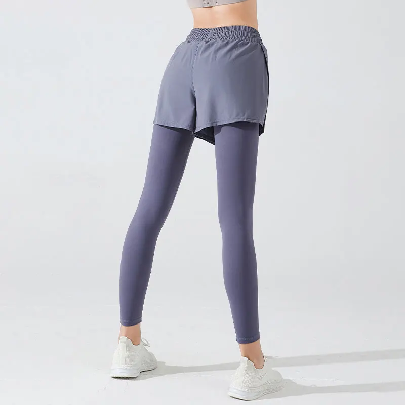 Stown Sportswear Tennis Tights and Shorts 2 In 1 with Hidden Pocket Stretchy Yoga Leggings Sport Women Fitness Push Up Gym