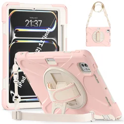 Ultimate Kickstand Shockproof Tablet Case with Shoulder Strap - Durable Protection and Hands-Free Convenience for iPad 10th Generation (Cherry Pink)