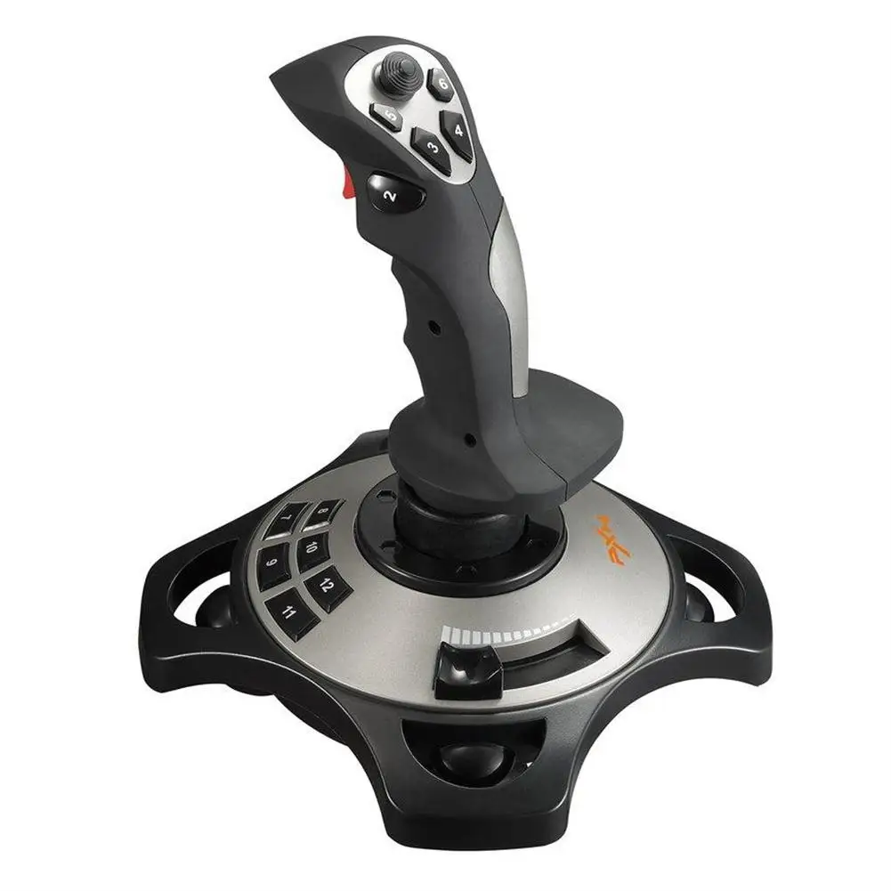 Desktop PC Flight Simulator Gamepad Vibration Controller Joystick 12 Programmable Buttons With Suction Cups Gaming Accessories 
