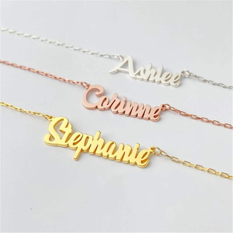 

Personalized Customied Name Necklace Stainless Steel jewelry for Women Men Pendant Chain Choker Collar Valentine's Day Gift