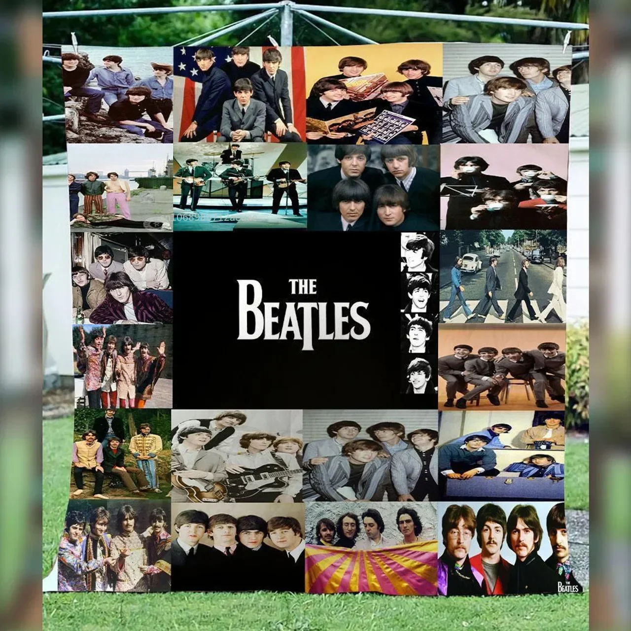 Rock Band Music Soft Flannel Blanket B-Beatles Signature Throw Blanket Soft Art Poster Bedspread Sofa Air Conditioner Cover 3