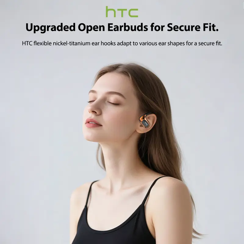 HTC NE35 Bluetooth V6.0 AI Translation Earphones OWS Sport Headphone Comfortable Ultra-light Earhook Wireless Headphone with Mic - Image 5
