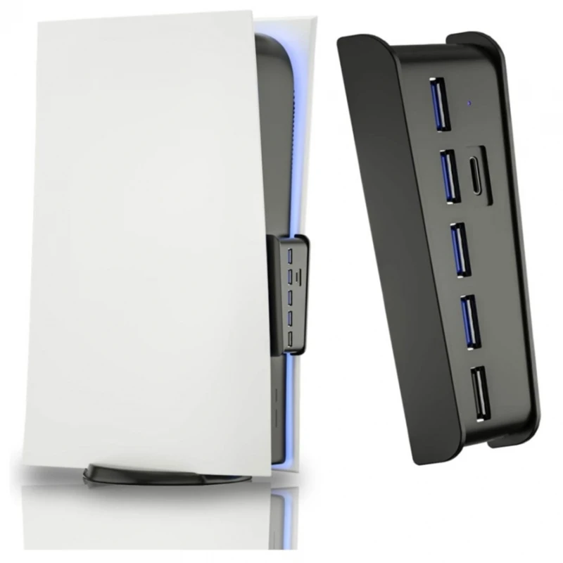 Hub 5 Usb + 1 Tipo C Per Porte Sony Playstation 5 Ps5 3.0 2.0 # Sony Play Station 5 (Cfi-1015A, Cfi-1016A)