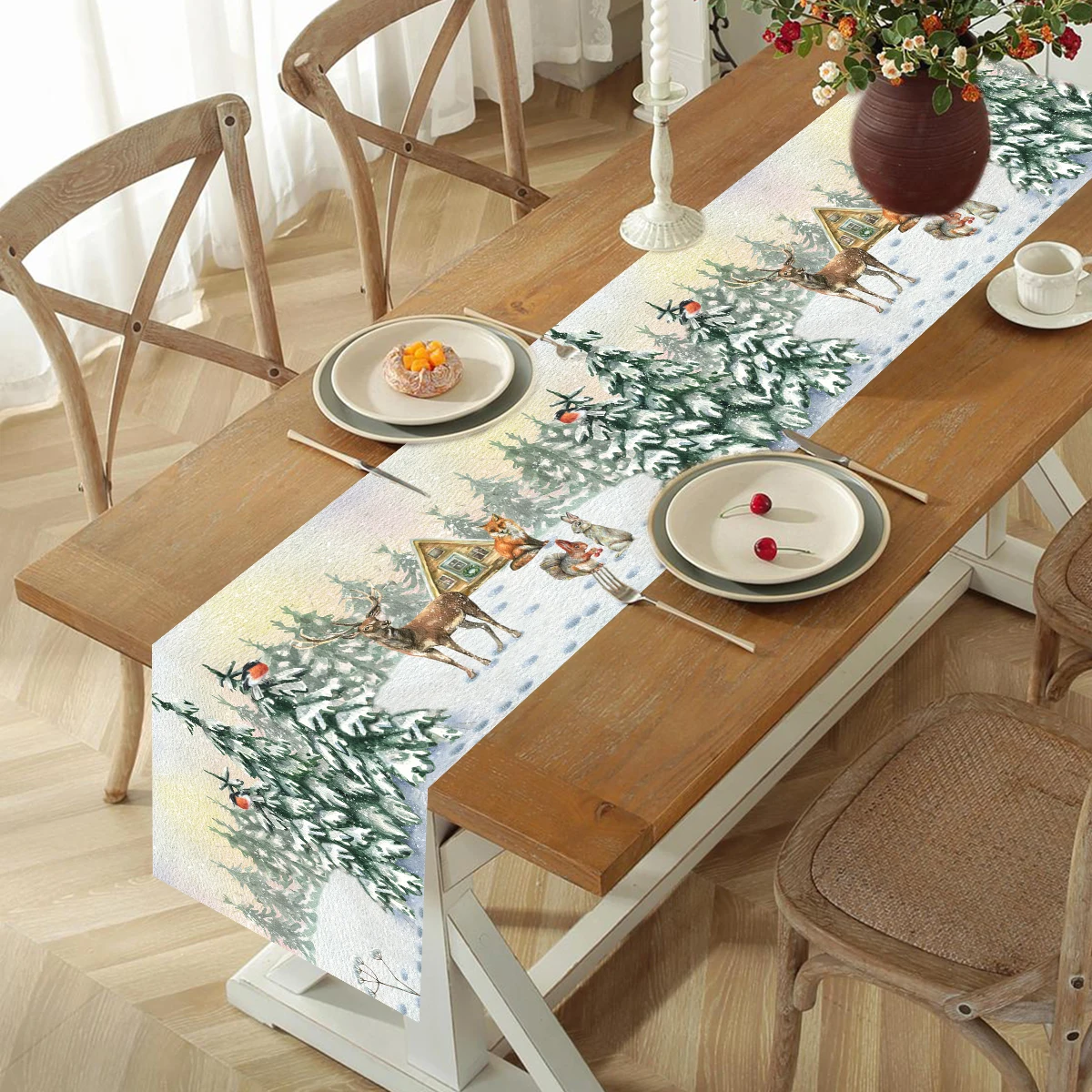 Festive Christmas Table Runner - Holiday Home Decoration & New Year Ornament