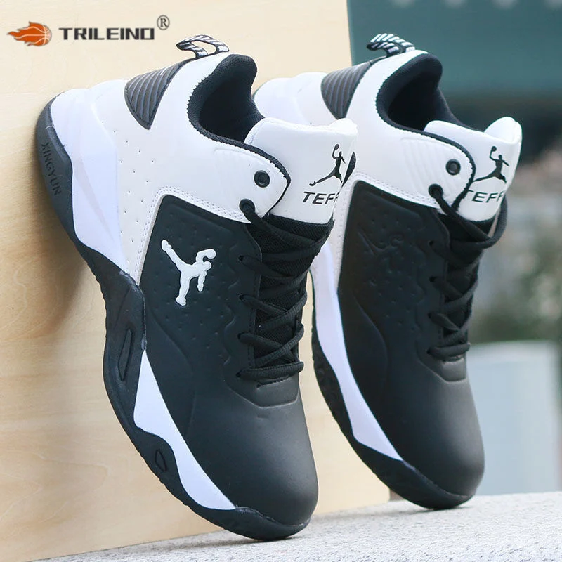 

TRILEINO Basketball Shoes for Men Cushioning Basketball Sneakers Man High-top Outdoor Sports Sneakers Breathable Athletic Boots