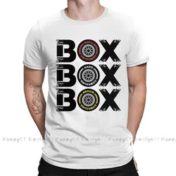 High - Quality Men's Black Formula 1 Pure Cotton T - Shirt - Box Box Box Tyre Compound Design - XXXL (WHITE)