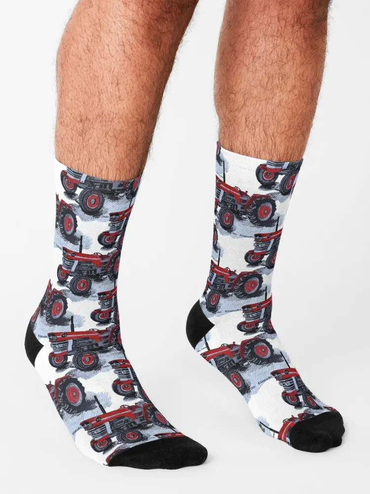 Red Tractor Socks socks funny men socks funny gift men's soccer sock