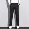 High Quality Autumn Plaid Suit Pants Men Fashion Business Solid Color Office Slim Long Casual Trousers Male Brand Clothing 28-38 2