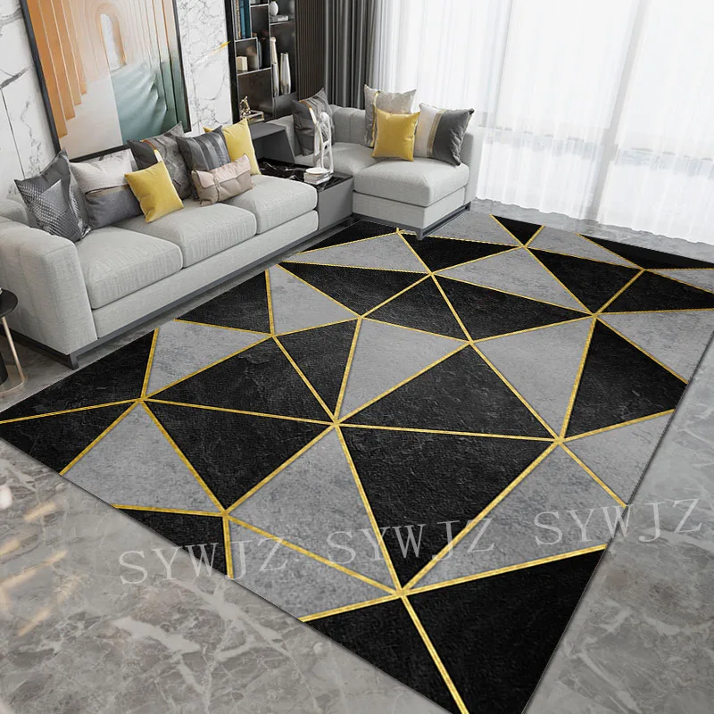 Floor Mat Shaggy Rugs Geometric Carpet Living Room Anti-slip Pattern Print Indoor Area Rugs Home Floor Mat Sofa Carpets