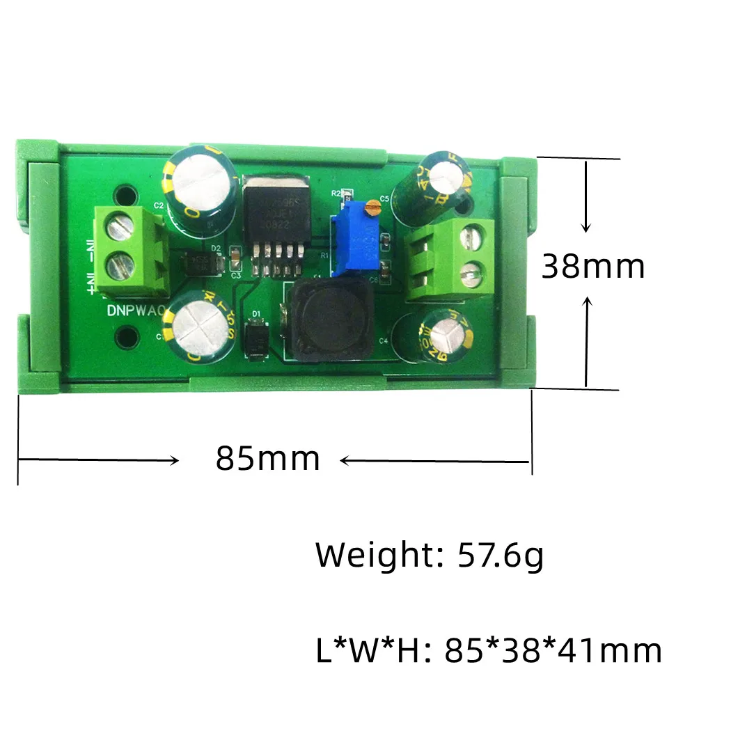 DIN 레일 마운트 ADJ 전원 공급 장치 모듈, DC-DC 스텝 다운 모듈, 5V, 12V, 24V, 조정 가능한 전압 조정기 3A, LM2596 XL2596S, 2 개
