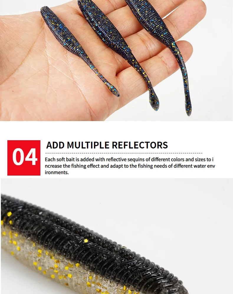 SUNMILE Angelköder Drop Soft Baits 7,5/9,5/11,5 cm Soft Lure Iscas Künstliche Köder Leurre Louple für Bass Pike Fishing Baits – Detail 6